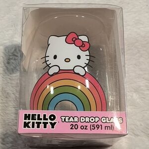 Hello Kitty Tear Drop Glass with Rainbow Design